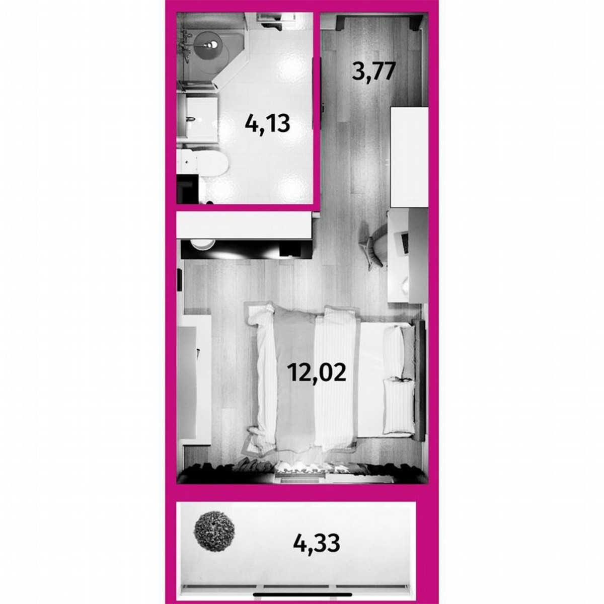 Апартаменты-студия, 24 м², 7/18 эт.