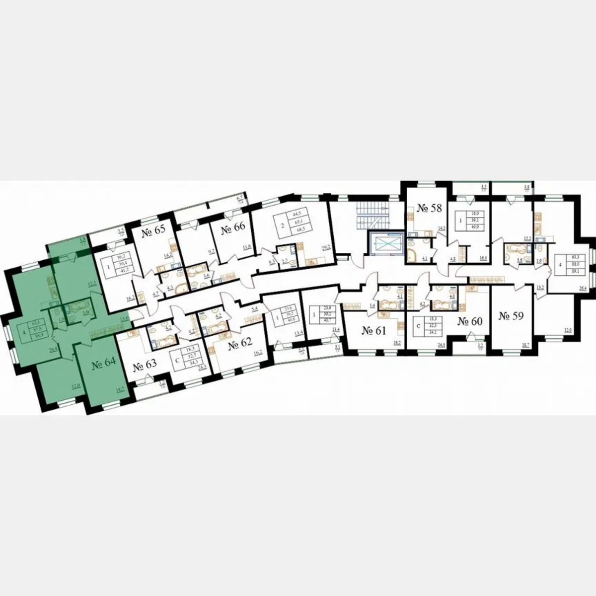 4-к. квартира, 88,9 м², 8/8 эт.