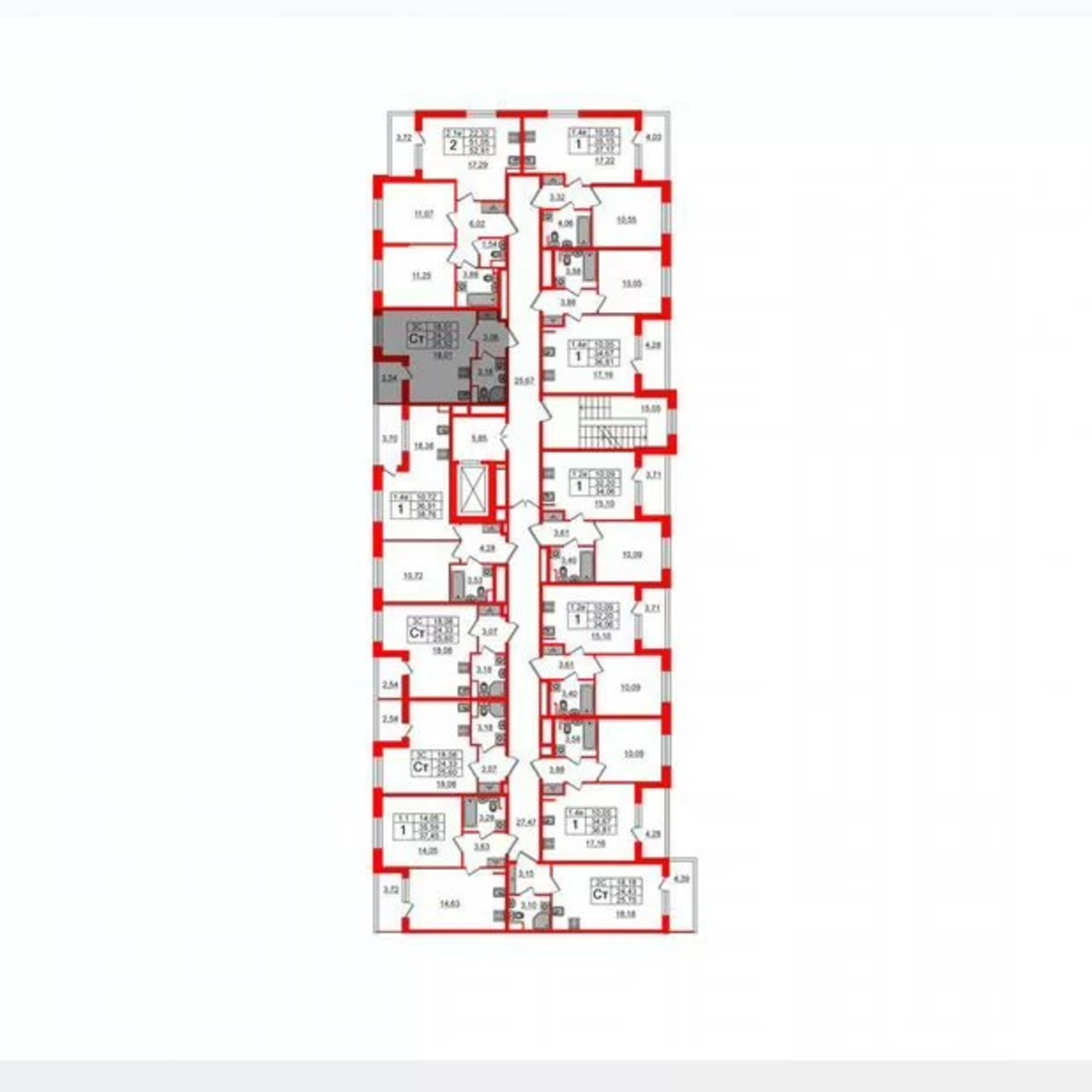 Квартира-студия, 24,3 м², 2/5 эт.