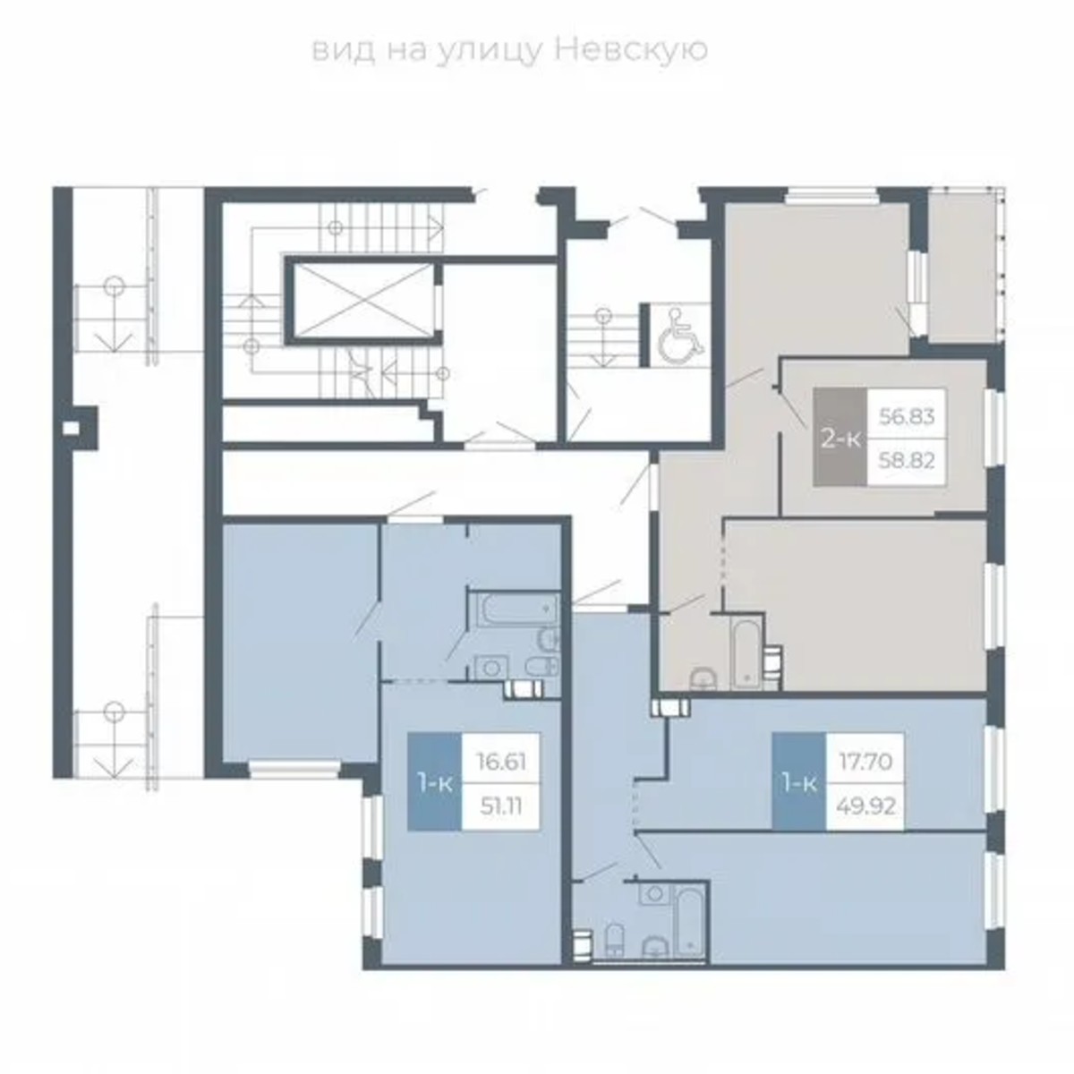 1-к. квартира, 49,2 м², 1/5 эт.
