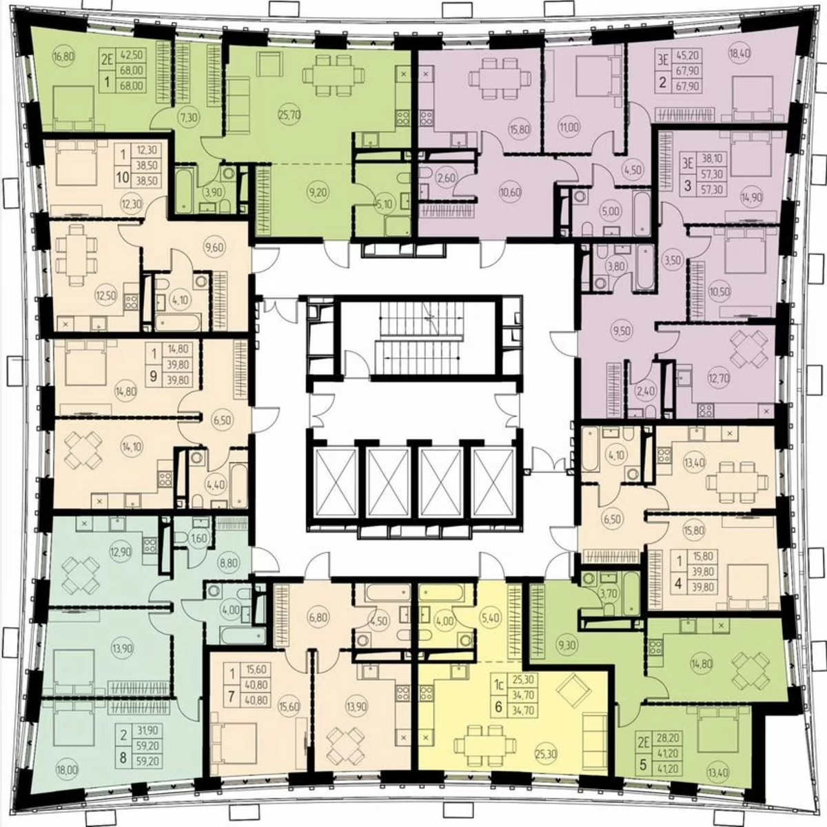 1-к. квартира, 68 м², 27/28 эт.