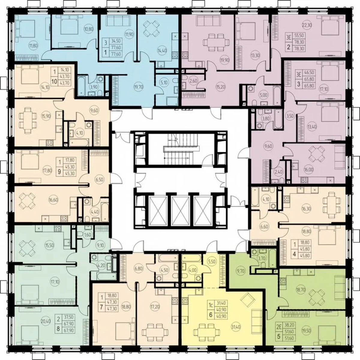 2-к. квартира, 65,8 м², 3/18 эт.