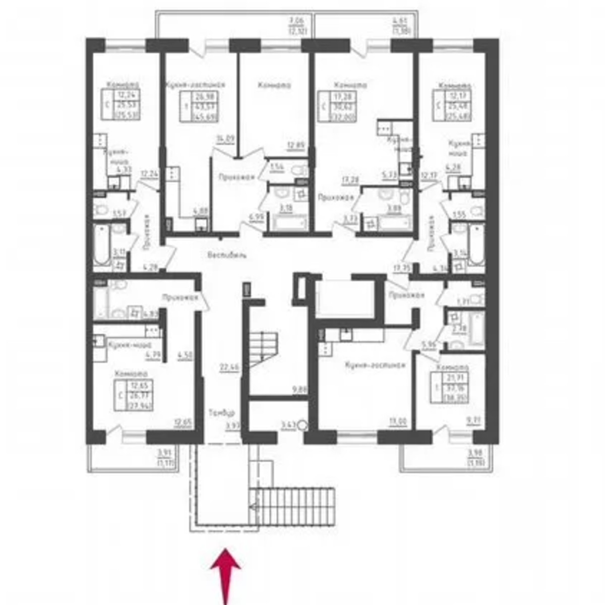Квартира-студия, 27,7 м², 1/5 эт.