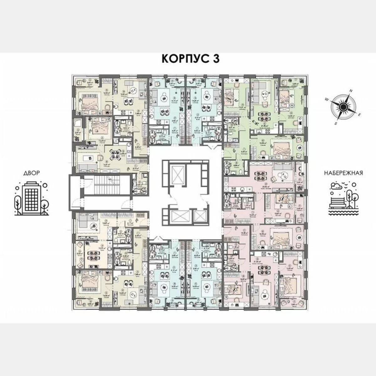 2-к. квартира, 73,7 м², 8/23 эт.