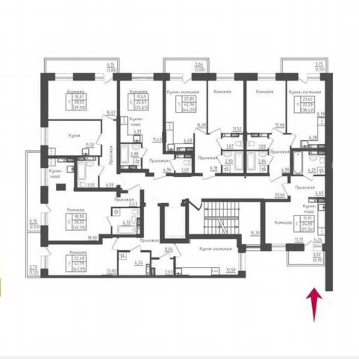 1-к. квартира, 42,2 м², 3/5 эт.
