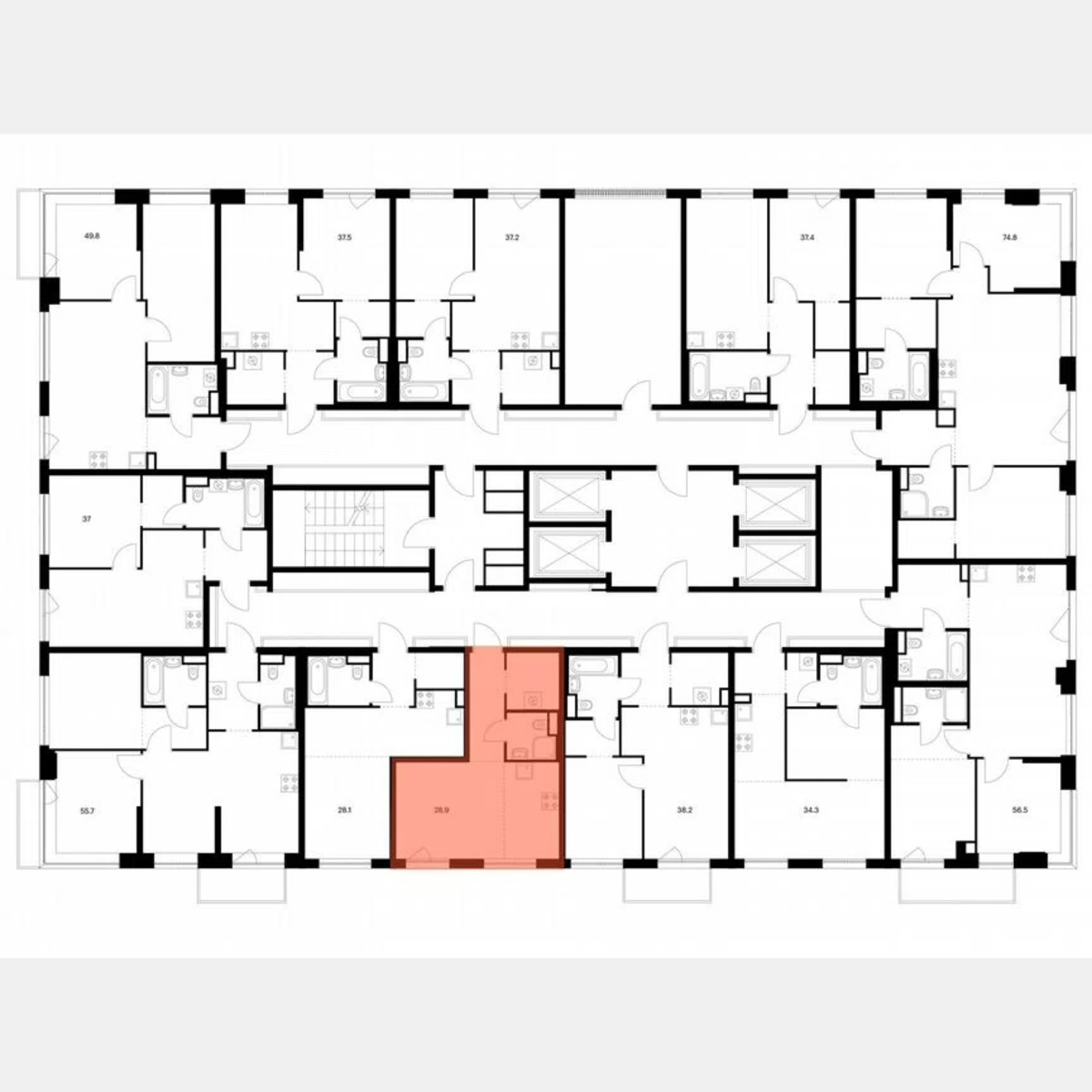 Квартира-студия, 28,9 м², 13/32 эт.