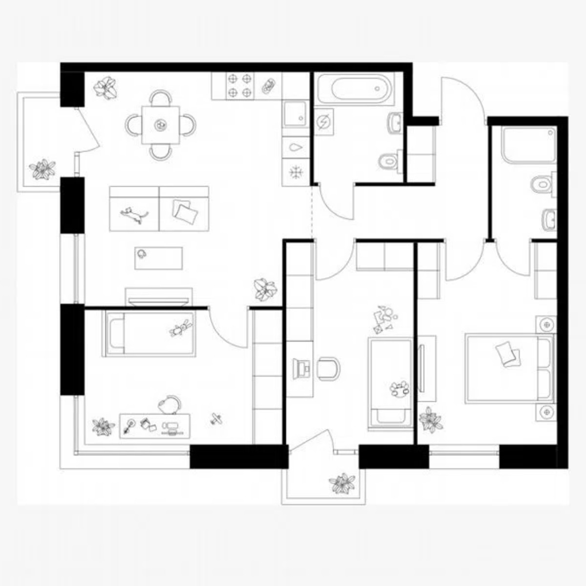 3-к. квартира, 75 м², 12/12 эт.