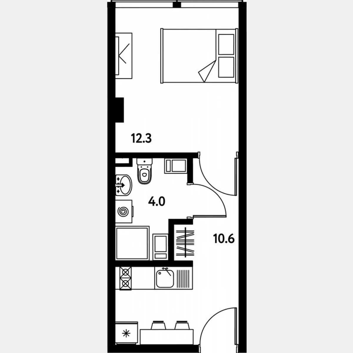 Апартаменты-студия, 26,9 м², 4/10 эт.