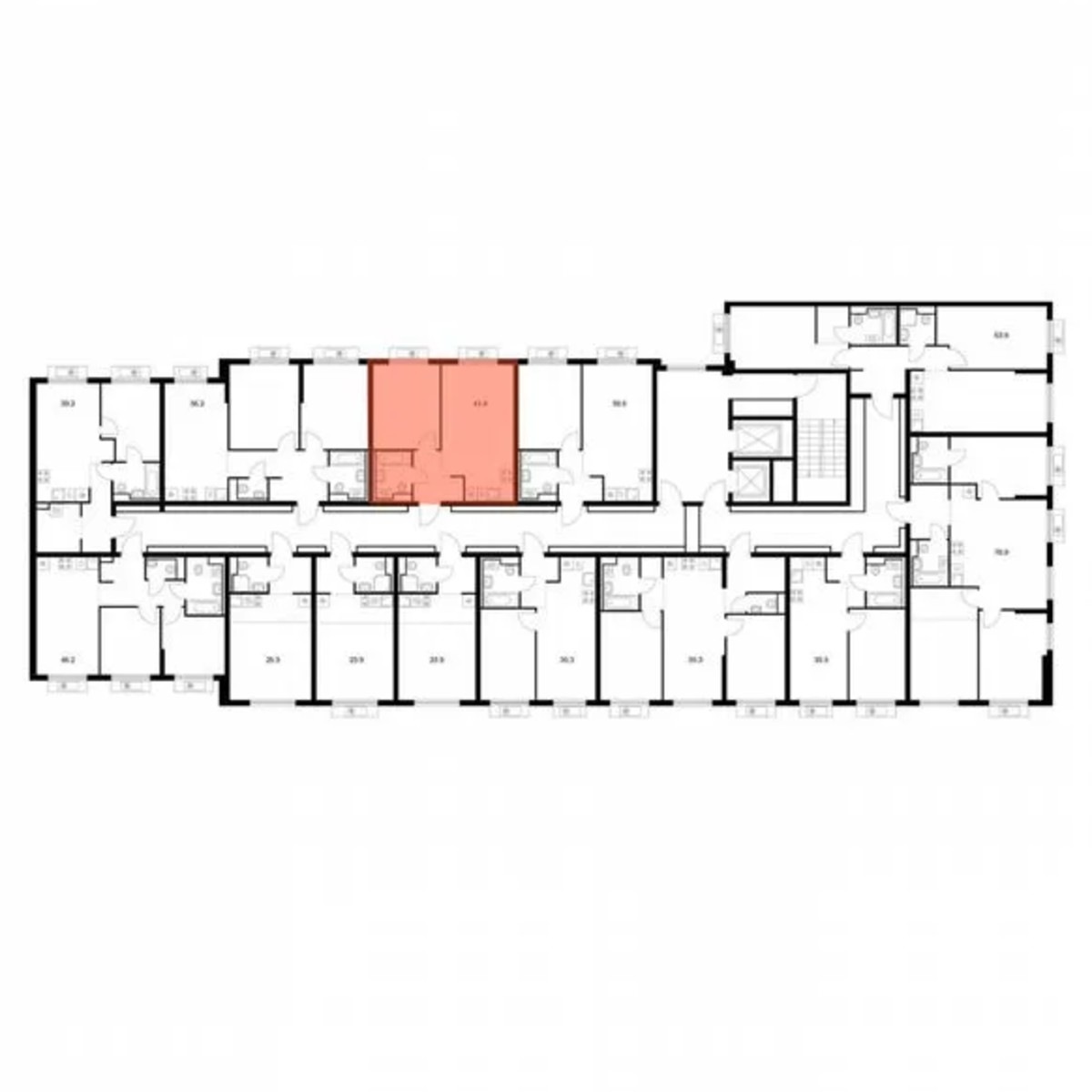 1-к. квартира, 41,4 м², 5/12 эт.