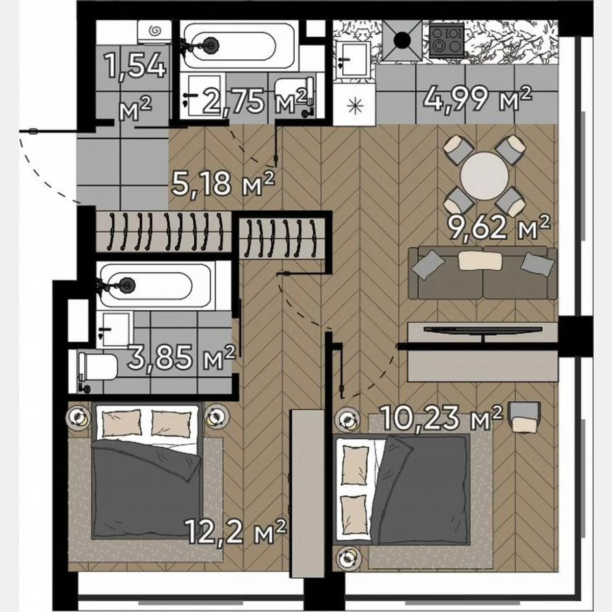 3-к. квартира, 50,4 м², 17/25 эт.