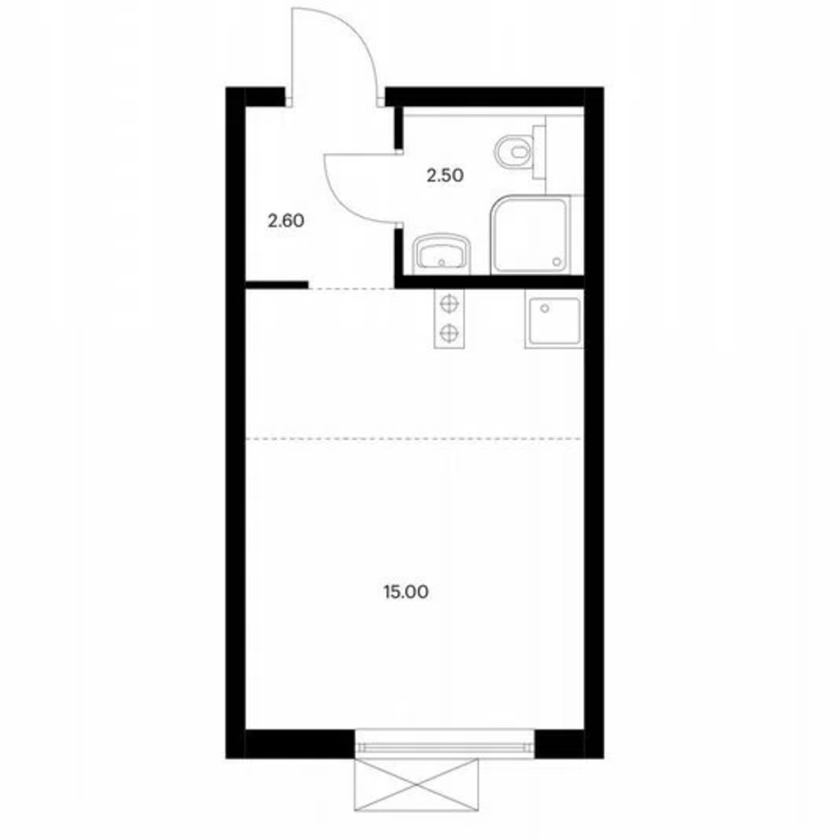 Апартаменты-студия, 20,1 м², 3/21 эт.