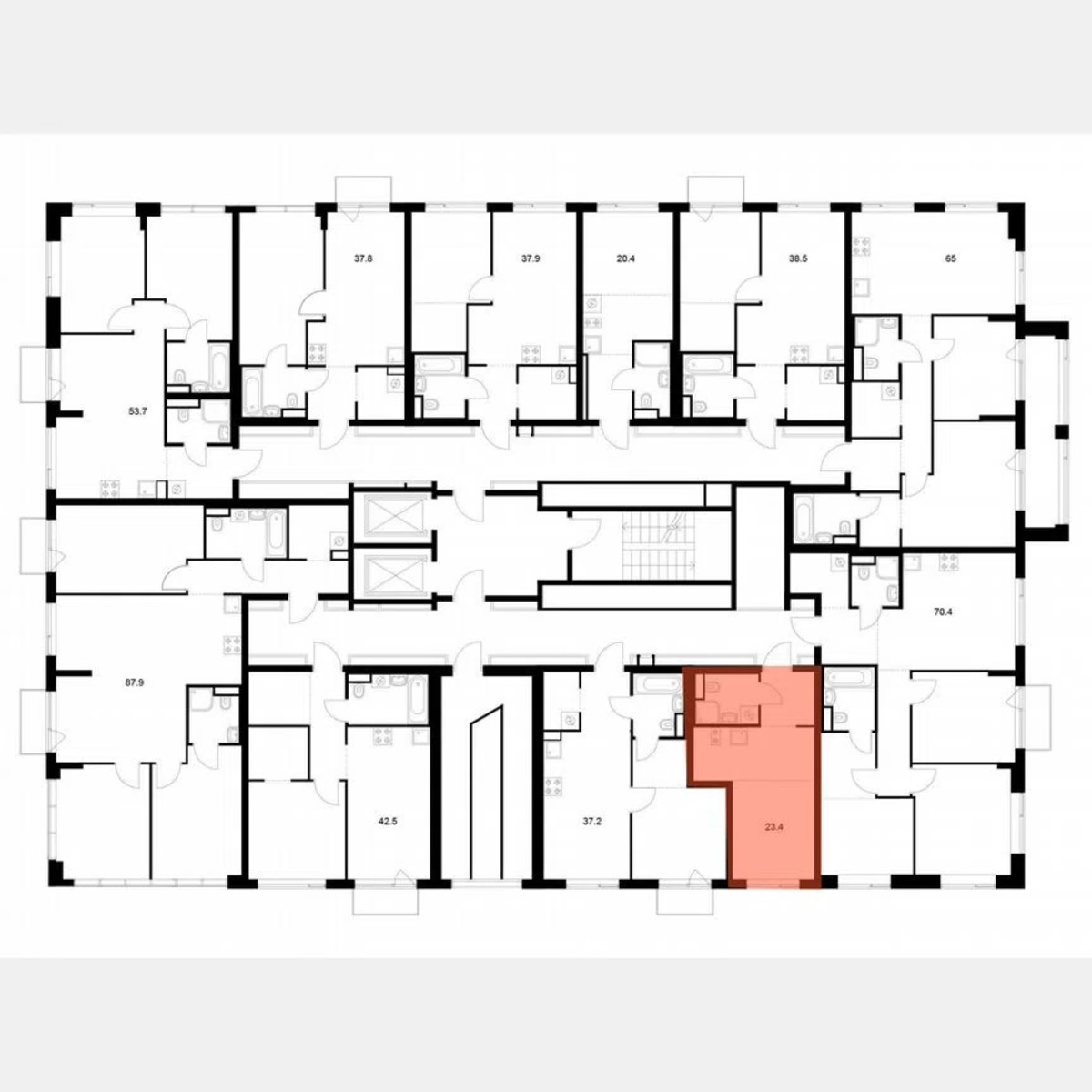 Квартира-студия, 23,4 м², 6/16 эт.