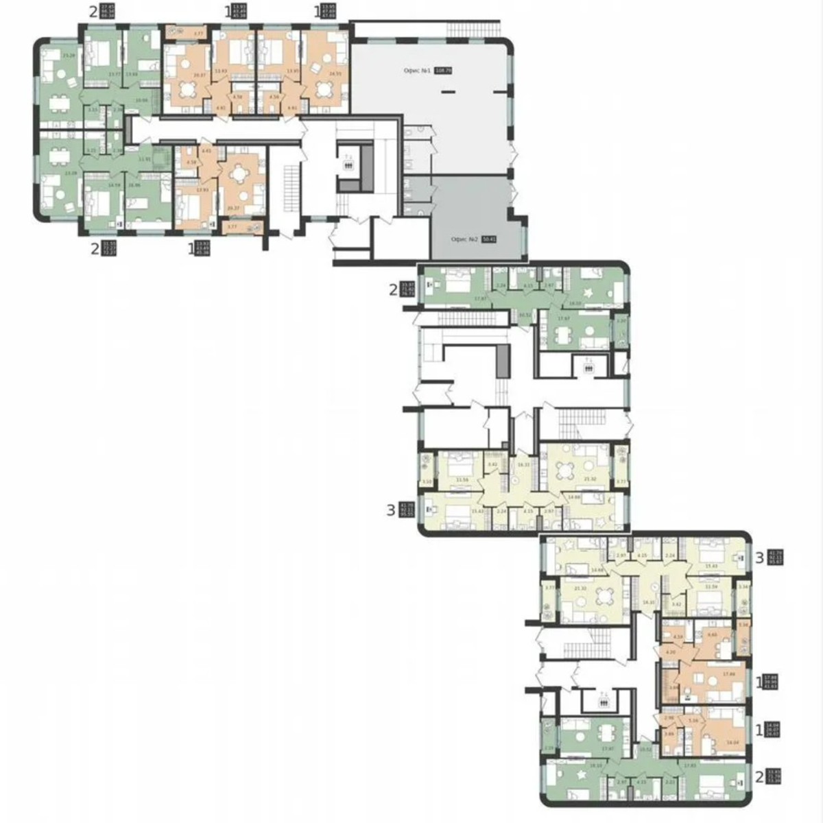 2-к. квартира, 72,3 м², 1/6 эт.